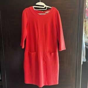 Boden Red Textured Dress